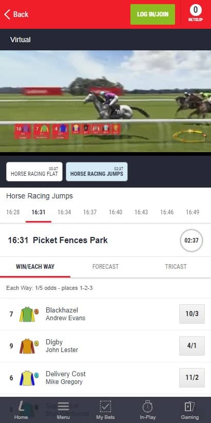 Ladbrokes Virtual Betting