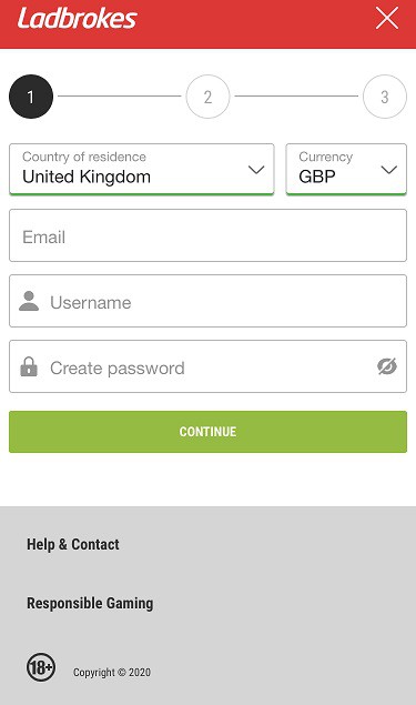 Ladbrokes Registration Process