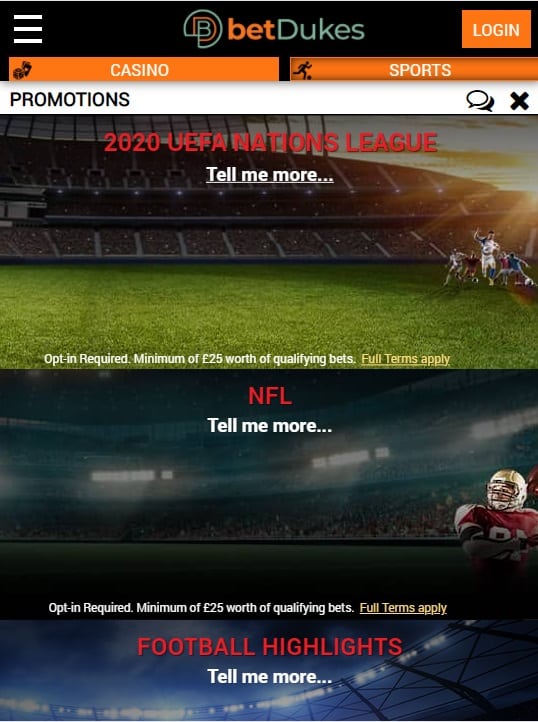 Betdukes promotions