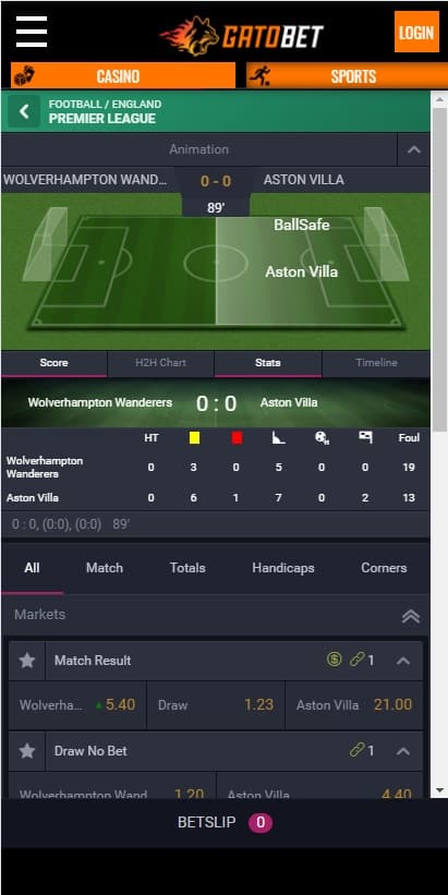 GatoBet In Play Betting