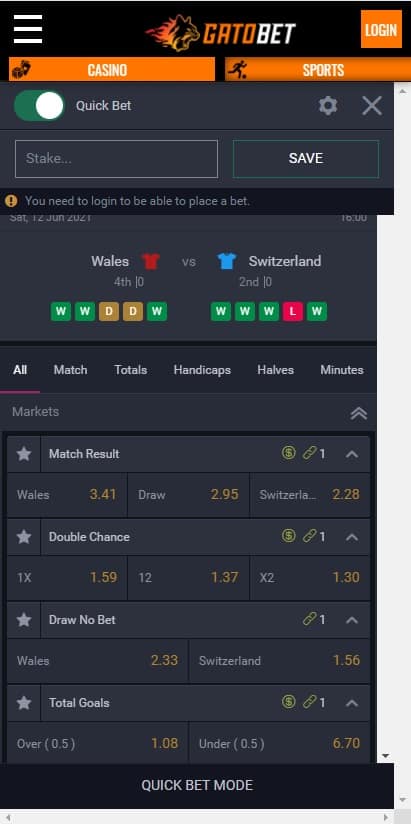 GatoBet Quick Bet