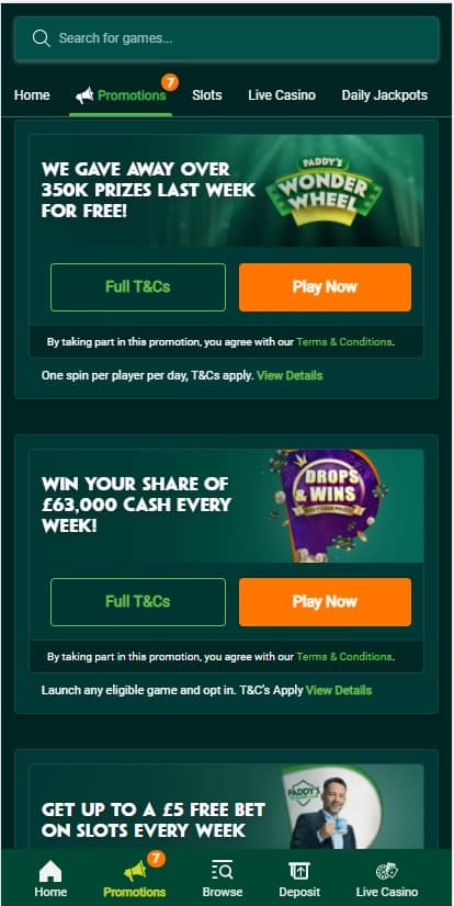 Paddy Power Casino Offers