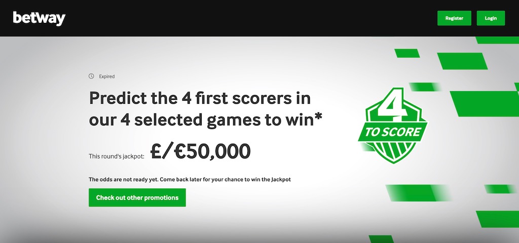 Betway 4 to Score promo