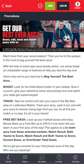 Ladbrokes Best acca promotion