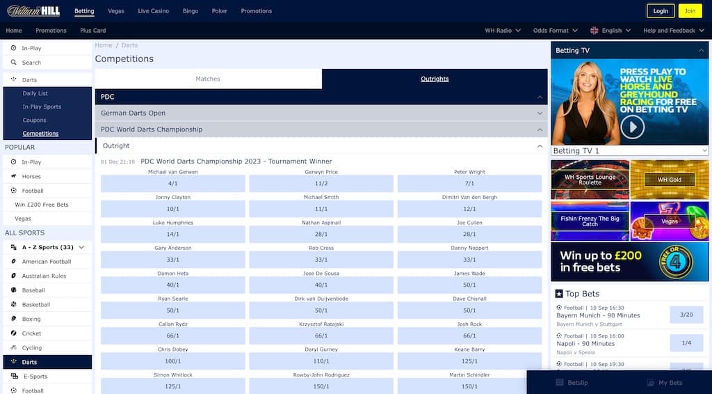 William Hill darts