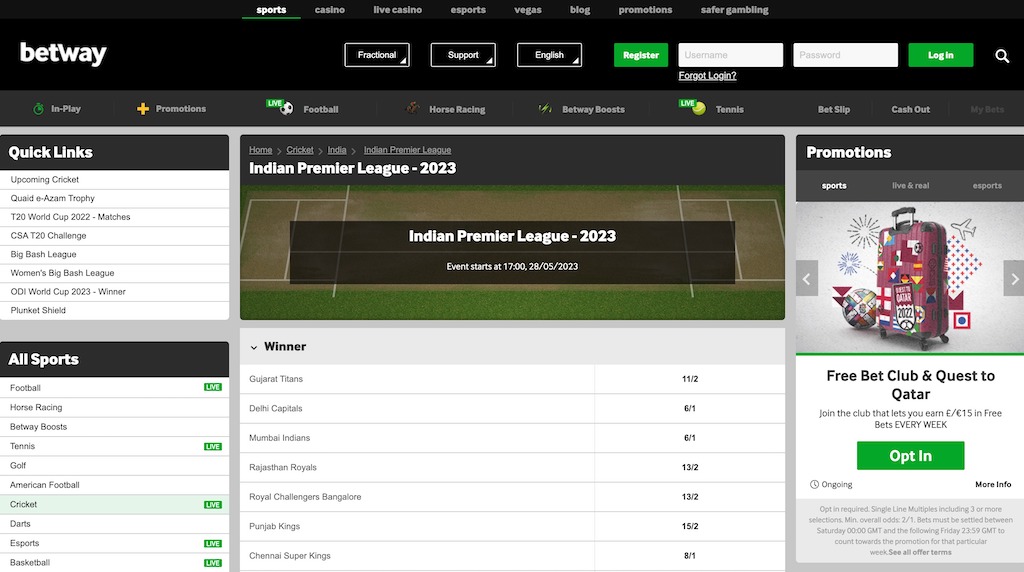 Indian Premier League Betway