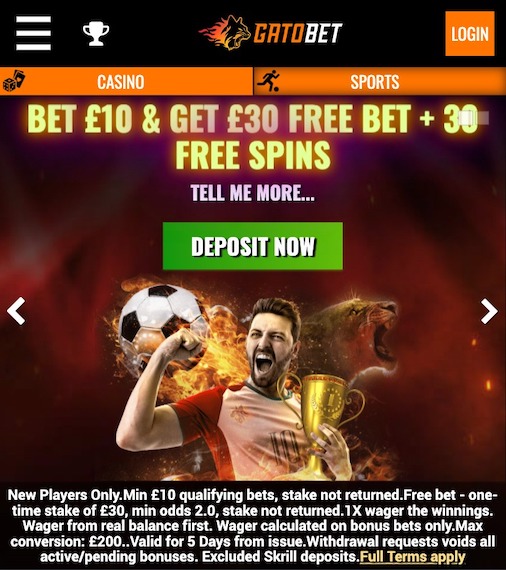 GatoBet New Signup Offer Mobile